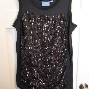 *Vera Wang - Women's Black Sequin Tank Top*